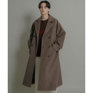 コート ジャケット ウールブレンドダブルロングコート メンズ