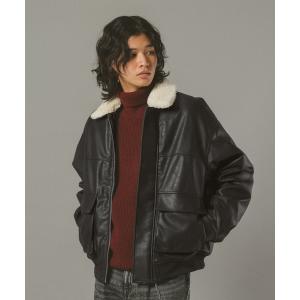 ブルゾン アウター 「AIRTHERMAL/エアサーマル」襟ボア/フェイクレザージャケット メンズ