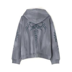 パーカー SUPPLIER/サプライヤー/Tribal Bones Pierced Zip Hoodie メンズ レディース