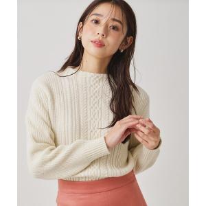 ニット セーター 「手洗い可／日本製」ケーブルデザインのニットトップス レディース