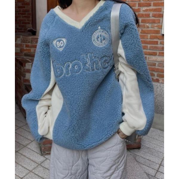 トレーナー スウェット オーバーサイズゲームシャツボアスウェット レディース