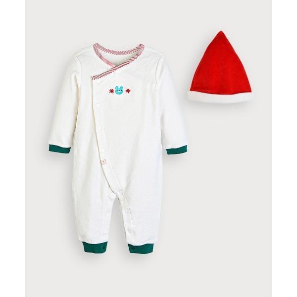 カバーオール アウター 「2点セット」ホリデーベア長袖カバーオール＆帽子 キッズ 子供服 男の子 女...