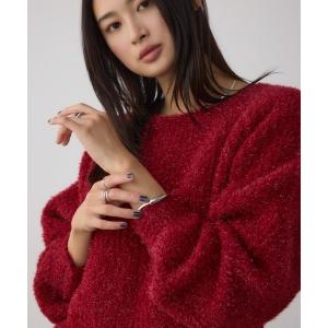 ニット セーター ラメシャギーニットトップス レディース