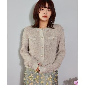 カーディガン チュールヤーンツイードジャケットカーデ  636343 レディース
