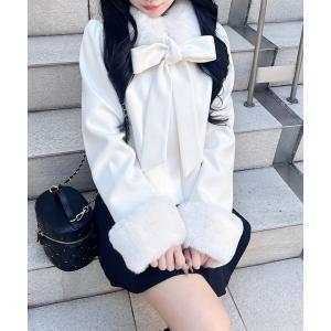 ダウンコート ダウンジャケット マルチWayビッグリボンショート丈コート レディース