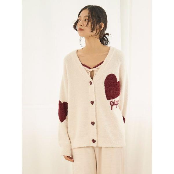 パジャマ ルームウェア 「ONLINE限定」「UNISEX」ハートジャガードカーディガン レディース