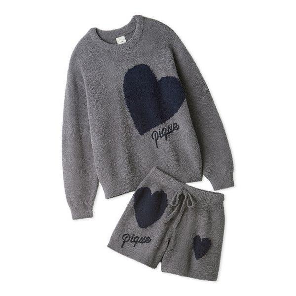 パジャマ ルームウェア 「ONLINE限定」ハートジャガードプルオーバー＆ショートパンツセット レデ...