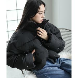 ダウンコート ダウンジャケット ビジューダウンジャケット レディース