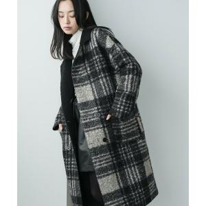 コート チェスターコート リバーシブルチェックボアコート レディース