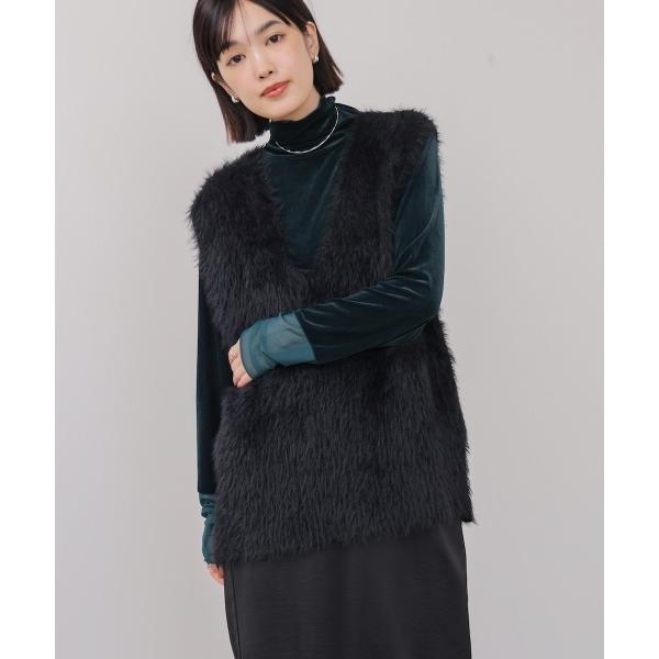 ベスト ジレ ソウバリシャギーニットベスト レディース