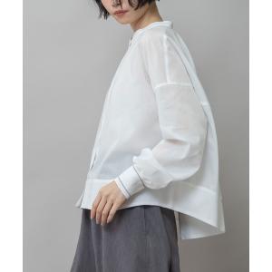 ブラウス シャツ 入学式 入園式 卒園式 シアーボイル×ニットリブカフスシャツ レディース