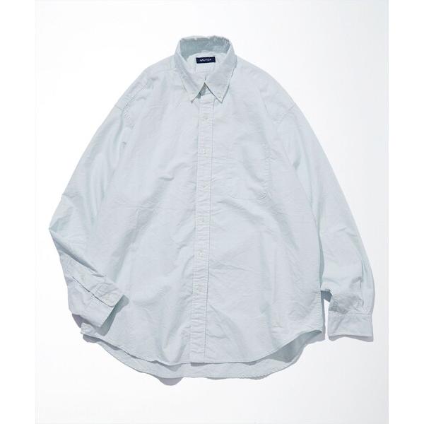 「NAUTICA」 長袖シャツ LARGE サックスブルー メンズ