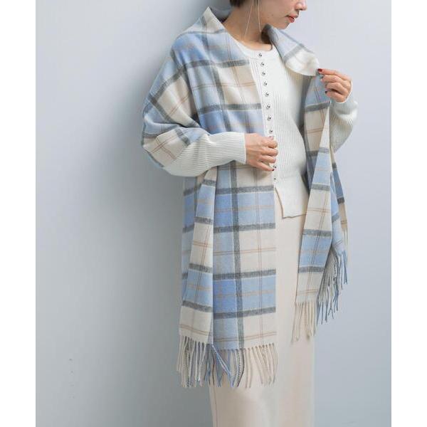 マフラー ストール カシミヤ混チェックストール レディース