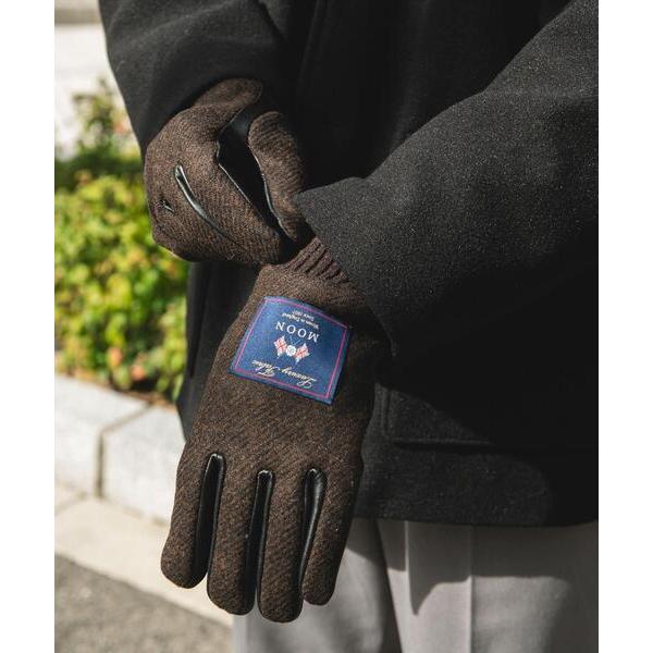 手袋 MOONツイードレザーグローブ メンズ
