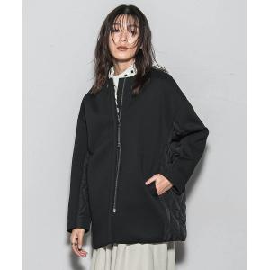 ダッフルコート コート モスダンボール×中綿キルティングノーカラーコート「手洗い可能」 レディース