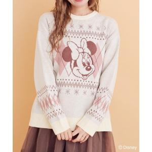 ニット セーター ミッキー/ミニー/アーガイルニットプルオーバー レディース メンズ