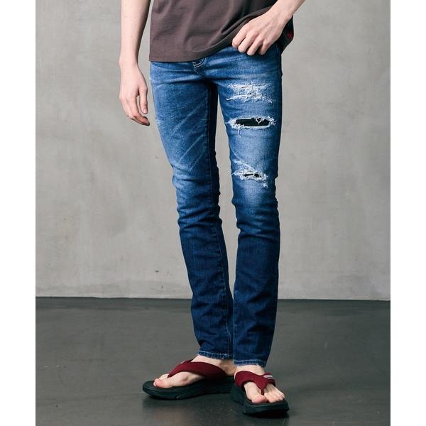 ジーンズ 女神織denimes x VIRGOwearworks DAMAGE DENIM メンズ ...