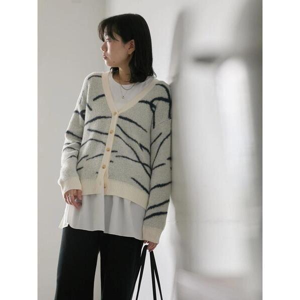 カーディガン ニュアンス柄ニットCD レディース