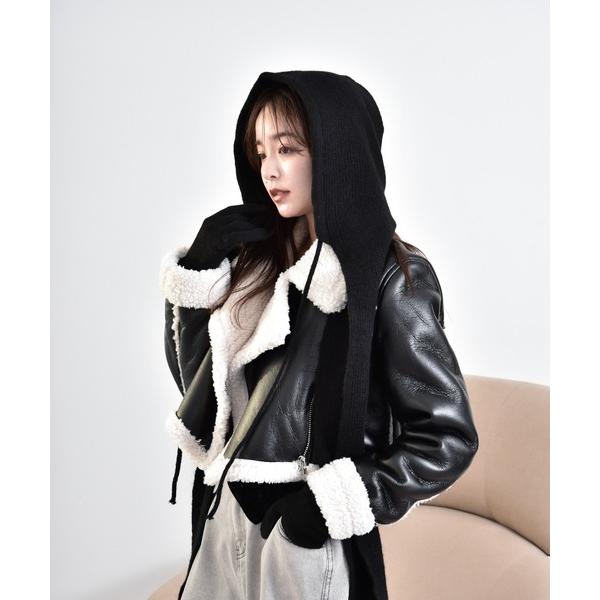 マフラー ストール セットアップ対応　フーディーマフラー レディース