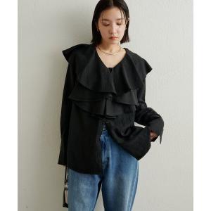 ブラウス シャツ ピグメントライクフリルシャツ レディース
