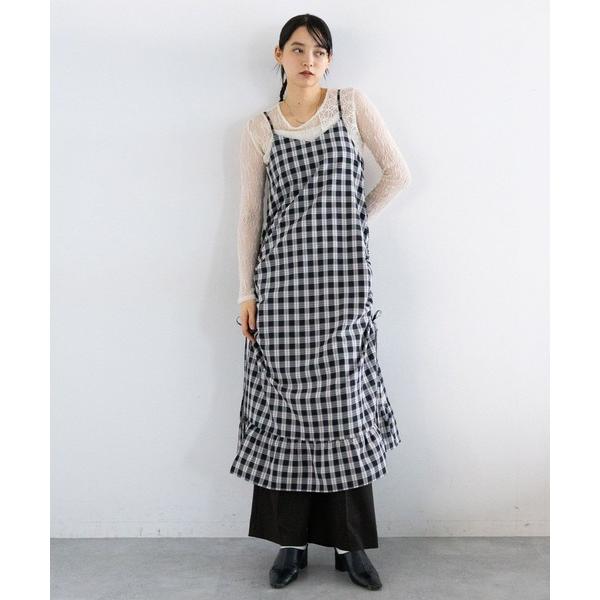 ワンピース 2WAYサイドシャーリングチェックキャミワンピース