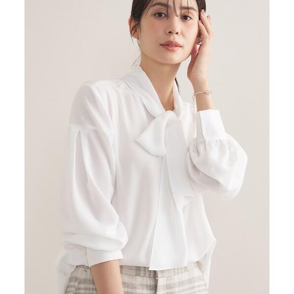 ブラウス シャツ 「セレモニー／洗える」ジョーゼットボウタイブラウス レディース