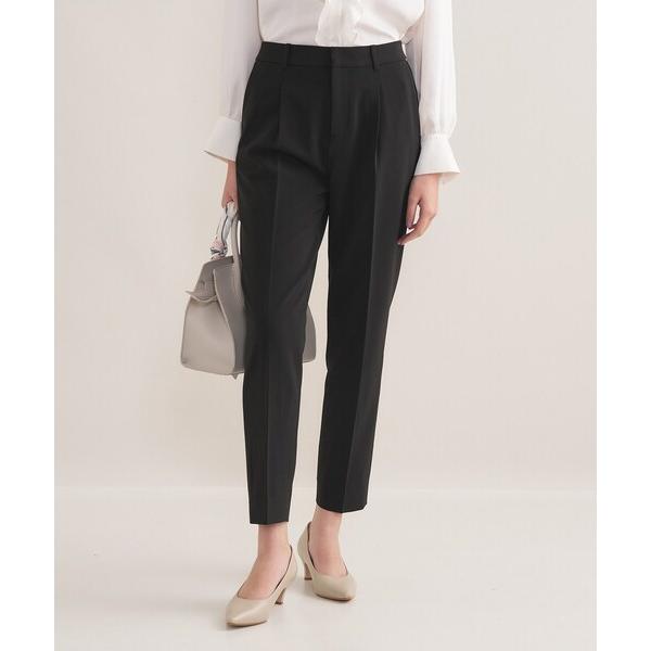 スラックス パンツ 「通勤スーツ／洗える」ストレッチタックテーパードパンツ レディース