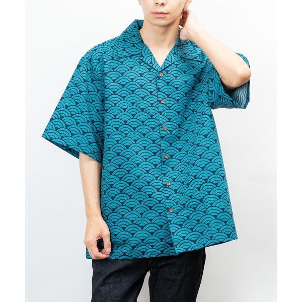 シャツ ぎゃるそんうぇいぶ 日本製 和柄 開襟 半袖 シャツ(GW) メンズ