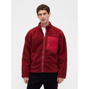 コート ジャケット ボア オーバーサイズ GAPロゴ ジップアップジャケット メンズ レディース