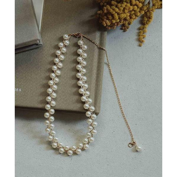 ネックレス フェイクパール ネックレス シルバー ゴールド 結婚式 パーティー レディース