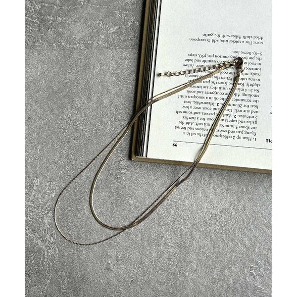 ネックレス 2連チェーン ネックレス シルバー ゴールド 結婚式 パーティー レディース