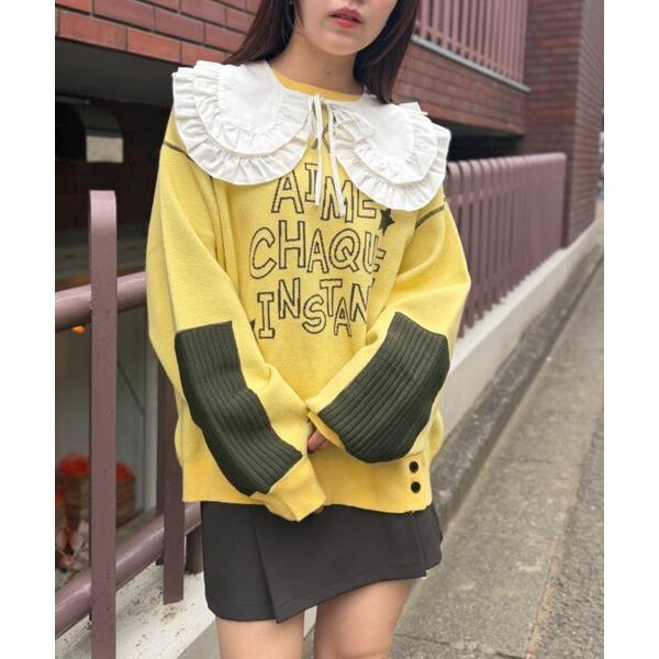 ニット セーター エルボーパッチニット レディース