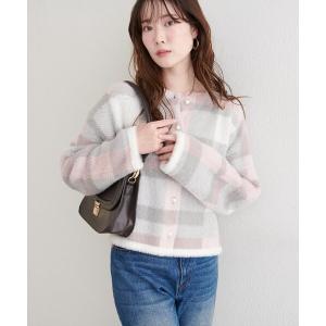 カーディガン シャギーミドル丈ニットカーデ レディース