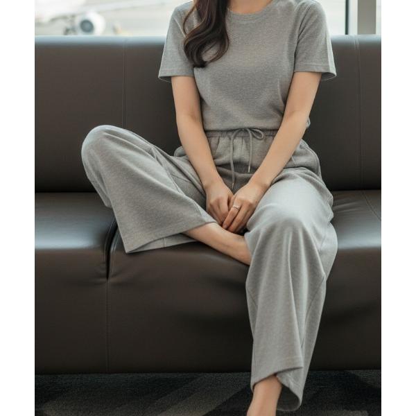 スウェットパンツ ジャージ スウェットパンツ/ウエストゴムワイドシルエットスウェットパンツ(空港コー...