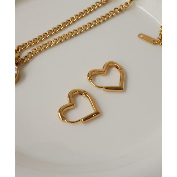 ピアス 「 Port / ポート 」 メタル ハート シェイプ フープ ピアス レディース