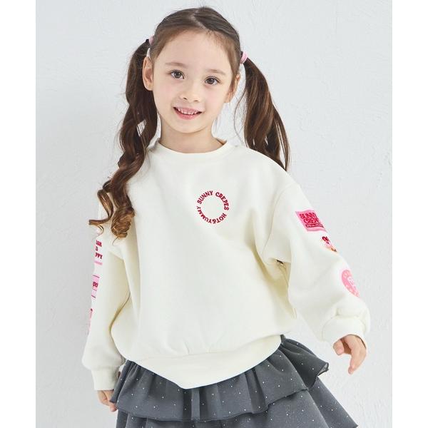 トレーナー  「ぬくふわ」ガールズ 袖ワッペン 裏起毛 トレーナー キッズ 子供服 女の子