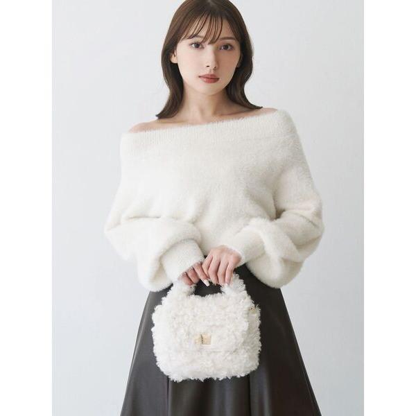 ニット セーター 「追加生産」ミニシャギーオフショルニット レディース