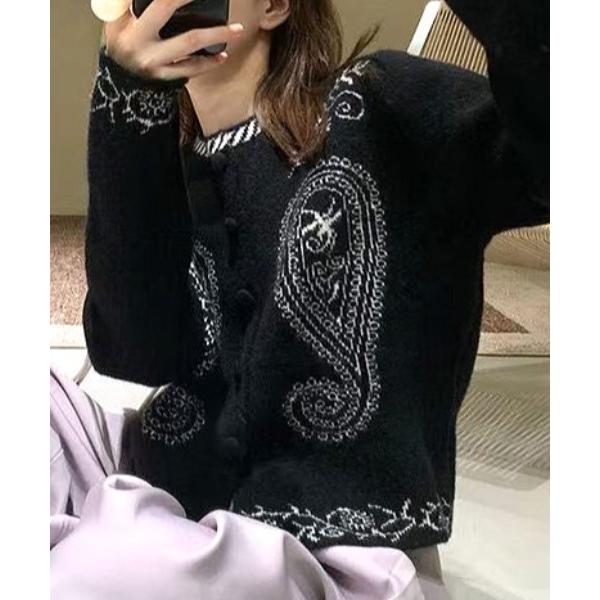 カーディガン Paisley jacquard knit cardigan レディース