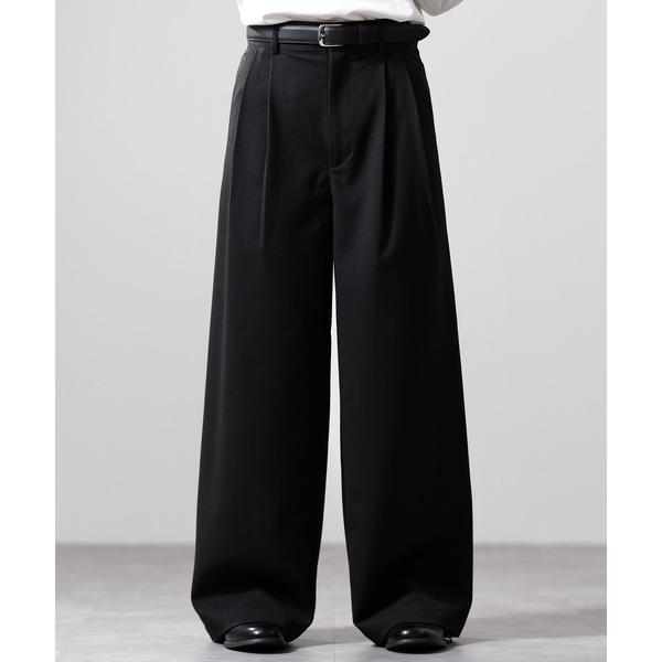 スラックス 「CLEL」Herringbone Prime TR Stripe 2Tuck Slac...