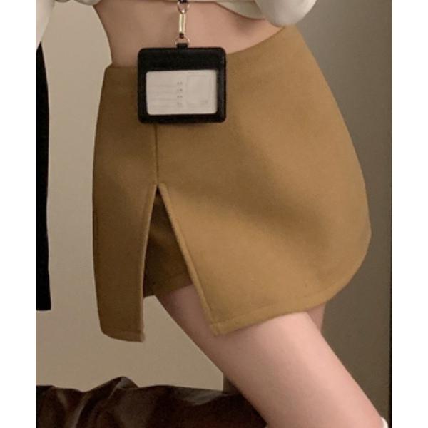 スカート ウールスリムパンツミニスカート