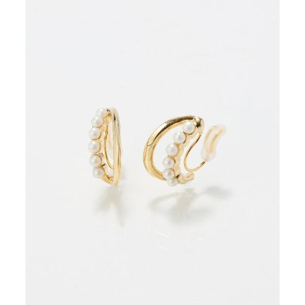 イヤリング 「痛くないシリーズ/金属アレルギー対応」プチパールダブルフープライトフィットイヤリング/...