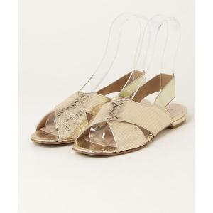 「ground green store」 フラットサンダル 36 ゴールド レディース