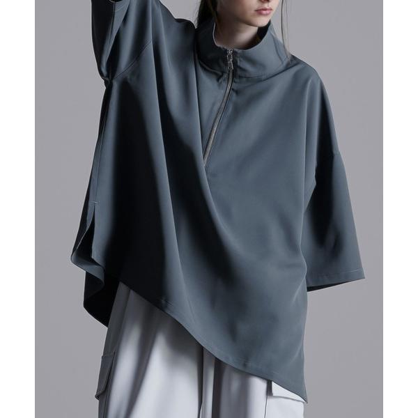 「Loose/ルース」 7分袖シャツ L グレイッシュブルー メンズ