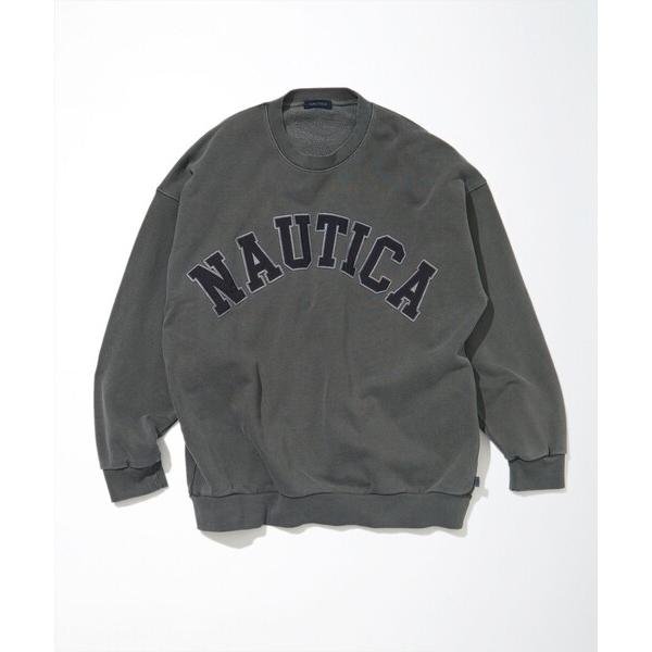 「NAUTICA」 スウェットカットソー LARGE チャコールグレー メンズ