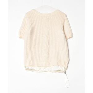 「MONCLER」 半袖ニット L ベージュ レディース