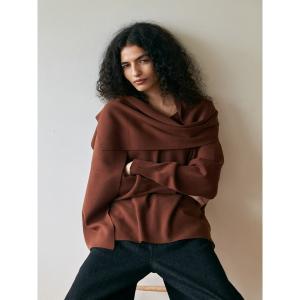 ニット セーター モイストタッチストール付きニット レディース