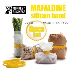 ゴムバンド 文具 本 袋 食品 クリップ パスタ 便利グッズ おもしろ雑貨 monkey business マファルディーネシリコンバンド6Pセット｜zpvxo72139