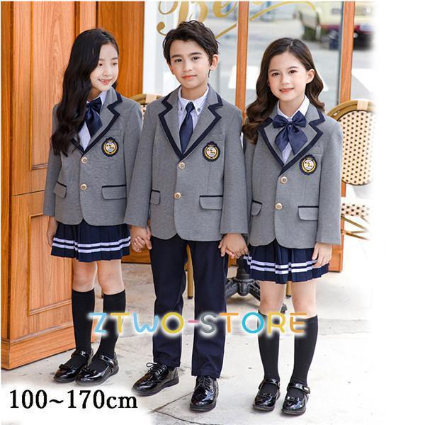 キッズ スーツ 男の子 女の子 学生服 グレー セット 子供スーツ 卒業式 卒園式 制服 小学生 中...