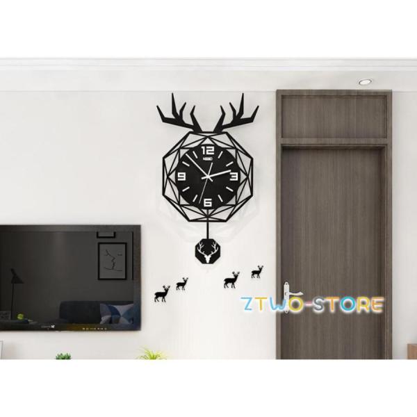鹿の壁掛け時計 掛け時計 かけ時計 おしゃれ 壁飾り 北欧 おしゃれ ウォールクロック プレゼント ...