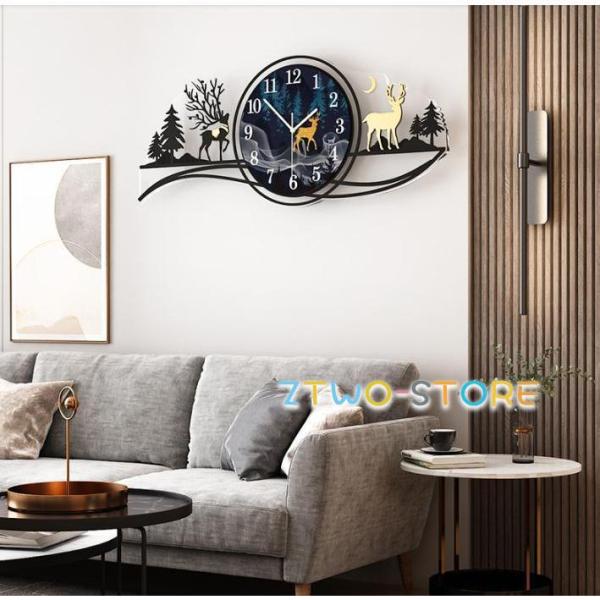 森鹿の壁掛け時計 掛け時計 かけ時計 おしゃれ 壁飾り 北欧 おしゃれ ウォールクロック プレゼント...